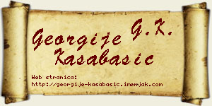 Georgije Kasabašić vizit kartica